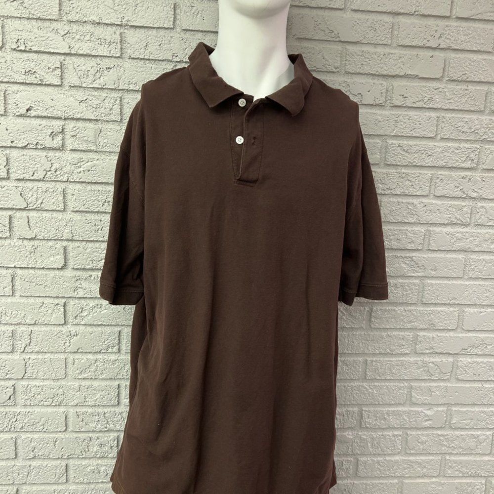 Harbor Bay Brown Short Sleeve Shirt Size 3XLT
